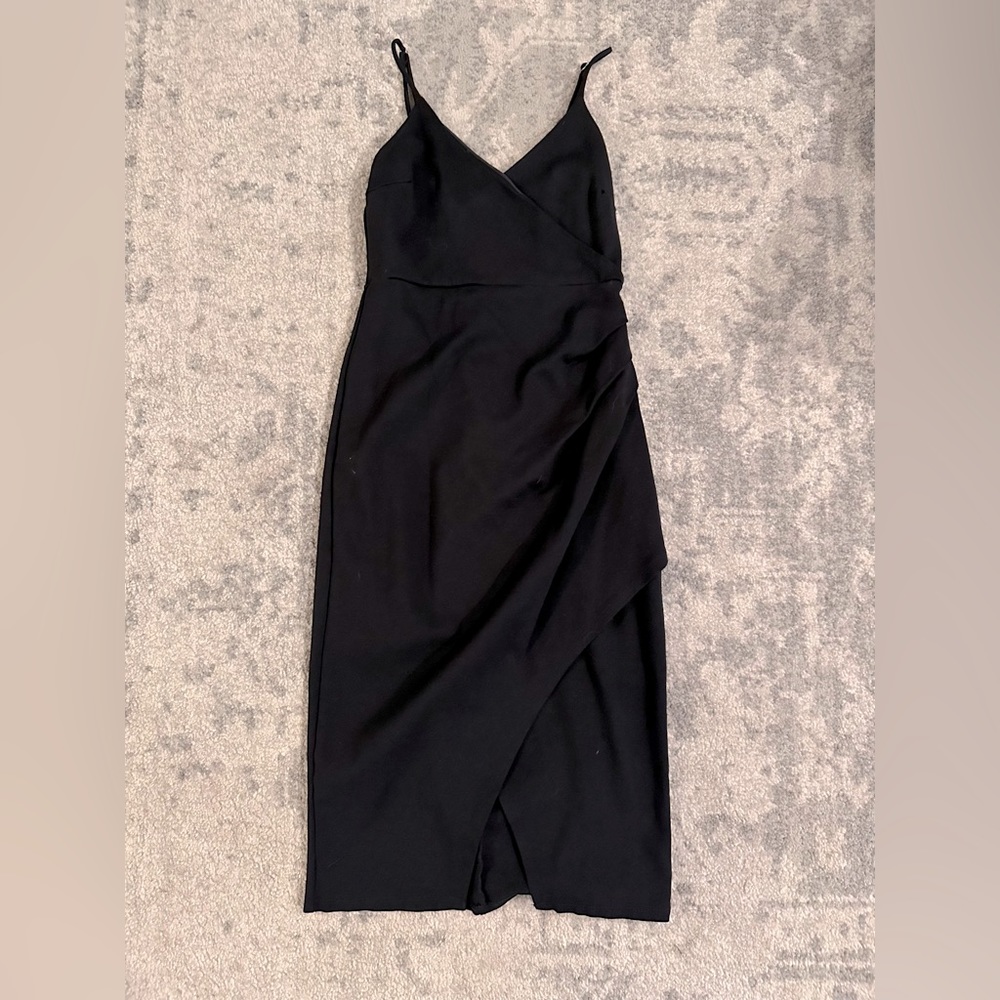 Lulu’s Reinette Black Midi Dress, S